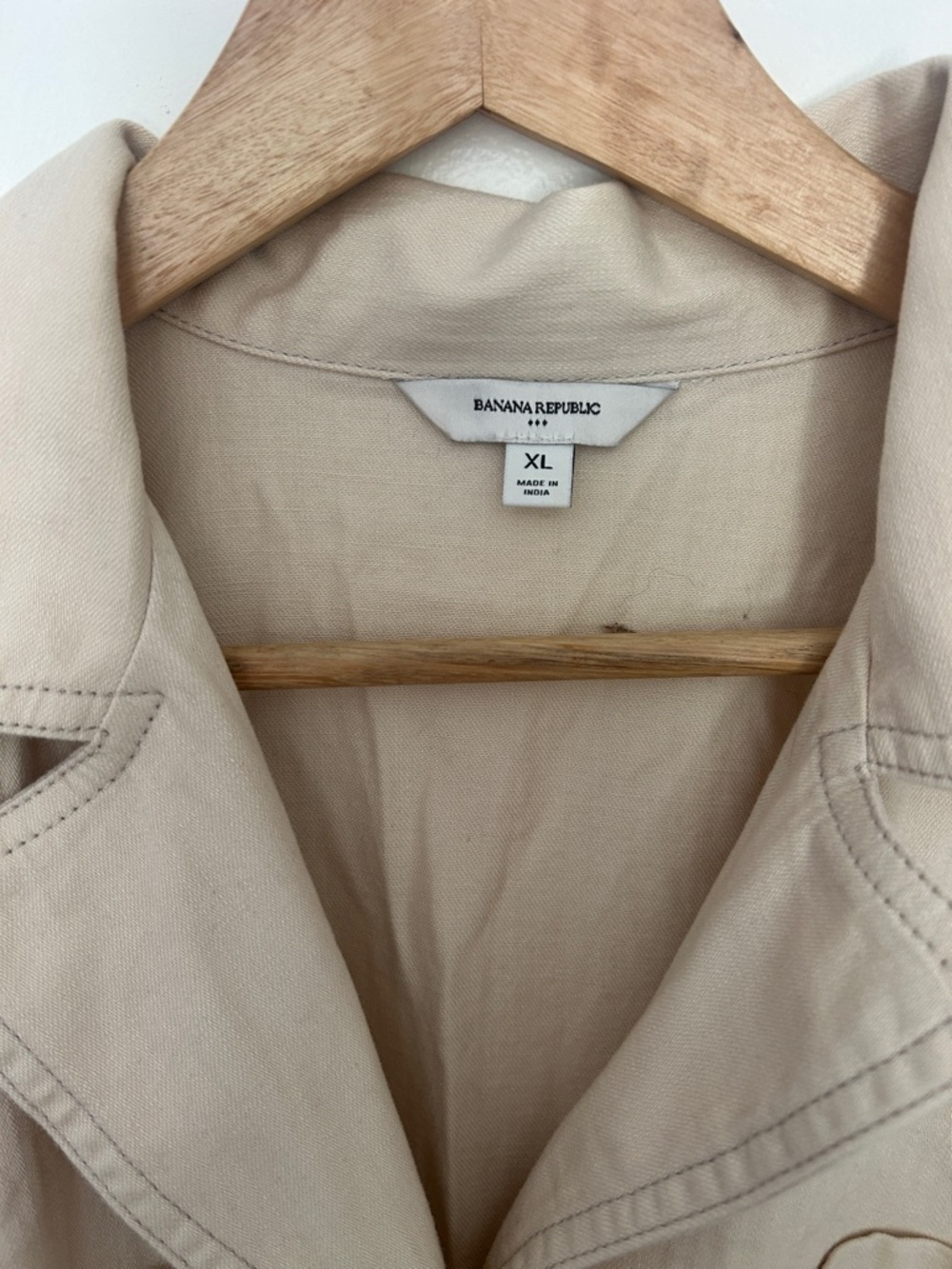 Banana Republic Cream Button-Front Jumpsuit with Tie Waist - Picture 2 of 4